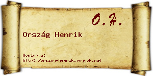 Ország Henrik névjegykártya