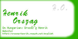 henrik orszag business card